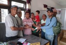 पैयुपाटाका क्यान्सर पिडित देबि जैसीलाई बलेवा सेवा समाज जापनको आर्थिक सहयोग।